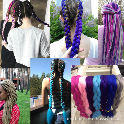 Pre Stretched Braiding Hair Extensions Easy Crochet Braid Hair Bundle Yaki Straight Ombre Synthetic Box Afro Braids